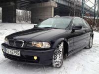 Sprzedam zadbane BMW e46 325Ci z rewelacyjnym 6 cylindrowym silnikiem 2.5l o mocy około 200 PS.
Samochód użytkowany prywatnie, nienaganny stan techniczny, zadbany.
Skrzynia manualna, czarna skórzana tapicerka w nienagannym stanie, fotele elektryczne z