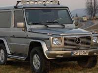 Mercedes G klasa 500 krótki   W 463 automat benz rok prod 1990
Używany szosowo   – teren tylko spacerowo
W moich rękach od 2007 roku wtedy przekładka silnika z 300 e na 500 pełny remont skrzynia silnik zawieszenie   na nowych oryginalnych częściach,