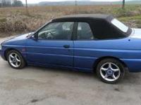 Model:Ford Escort Cabrio wersja GHIA
rok produkcji 1997
Liczba drzwi:3
Przebieg:120000
Kolor:niebieski metalik
Opis pojazdu:
-bezwypadkowy
-garażowany
- książka serwisowa
-pierwszy właściciel
-sprowadzony
-stan bardzo dobry
Wyposażenie pojazdu:
-ABS