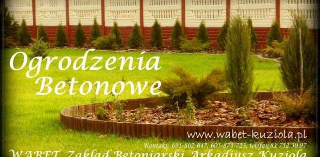 OGRODZENIA BETONOWE Zakład Betoniarski WABET Kuzioła Arkadiusz PRODUCENT TRANSPORT MONTAŻ raty Lublin lubelskie Łęczna