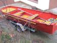 Łódź łódka wędkarska ratownictwo łowiectwo straż pożarna OSP+przyczepa