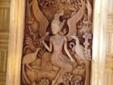 Obraz z drewna tekowgo - karwing Tajlandia