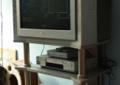 Telewizor Sony, odtwarzacz DVD, magnetowid, stolik
