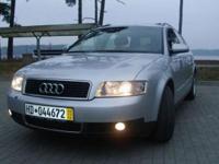 *AUDI A4 1,9 TDI 130 KM - najlepszy z   TDI
*KOLOR SREBRNY METALIK
*ABS
*ESP
*TAPICERKA CIEMNA WELUR
*CENTRALNY ZAMEK Z PILOTEM 2 KPL KLUCZYKÓW
*RADIO CD   
*SUBWOOFER
*AIRBAG X 6
*WSPOMAGANIE KIEROWNICY
*ŚWIATŁA PRZECIWMGIELNE
*DZIELONA TYLNA KANAPA