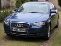 Audi A 4 Rok Produkcji 2006 ,niebieski metalik ,pełna opcja ,zadbany ,pojemność 1968,garażowany,komplet dokumentów ,pierwsza właścicielka przebieg 220tys komplet opon letnich i zimowych.system audio audi concert ,tempomat ,pakiet chrom,hak fabryczny