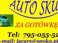 AUTOSKUP - gotówka. Auta całe lub uszkodzone. Najlepsze ceny, własny transport. Chcesz szybko sprzedać swój samochód? Dzwoń, 500-349-500 lub napisz mail: skupaut@vp.p