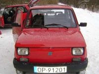 Witam ma do sprzedania Fiat 126p Town ,rok produkcji wrzesień 1999. Auto ma mały przebieg 33180, auto nie ma śladów korozji co można zobaczyć. Hak holowniczy wbity w dowód rejestracyjny,auto działa bez zarzutów, auto pali na dotyk nawet w najgorszy mróz.