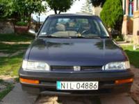 witam. mam do sprzedania honda concerto r. pr. 1993 1.5 benzyna. wyposażenie auta: elektryczny szyberdach, elekt. zamek, wspomaganie, radio CD. po remoncie blacharki , stan licznika 193000 , auto zadbane przy normalnej jeździe pali ok 8 l , przegląd do