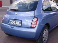 Nissan Micra K12 rocznik 2003
Diesel bez doładowania
Przebieg 180 000 km
3 drzwiowy
*Klimatyzacja
*ABS +ESP (kontrola trakcji )
*Wspomaganie kierownicy
*Regulacja kierownicy i siedziska
*Elektryczne szyby
*Centralny zamek
*Radio + CD
Kolor --Błękitny