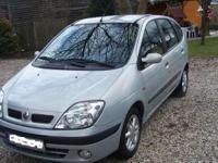 RENAULT SCENIC 2000R. 1.9 DCI SREBRNY METALIK,SKRZYNIA BIEGOW MANUALNA, PRZEBIEG 220 900 KM, alufelgi, światła przeciwmgłowe,ABS, poduszki powietrzne, immobiliser, el. szyby, el. lusterka, klimatyzacja, tapicerka skórzana, centralny zamek, radio,